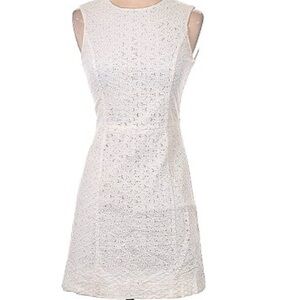 THEORY white eyelet sleeveless dress cotton lined ⭐️excellent⭐️